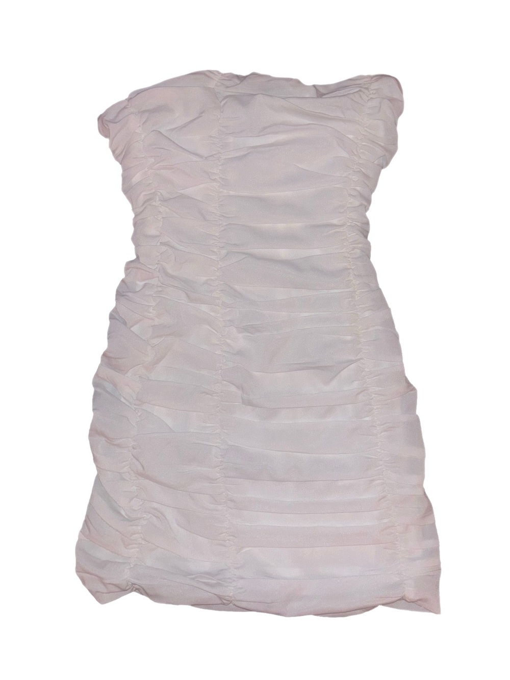 Lulus Strapless Ruched Mini Dress - white